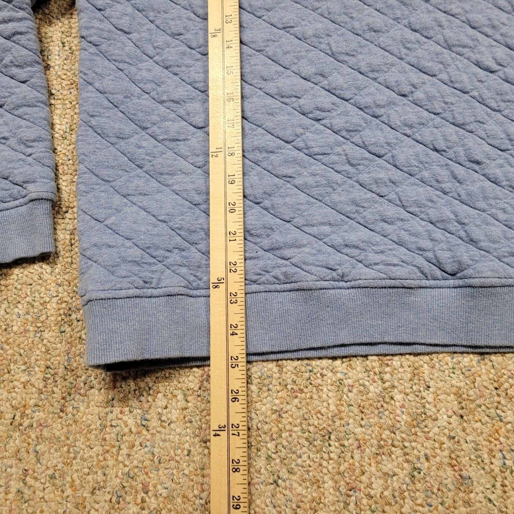 Vineyard Vines Sweater Mens Medium Blue Navy Red Snap Mock Neck Quilted Pullover - Picture 10 of 16